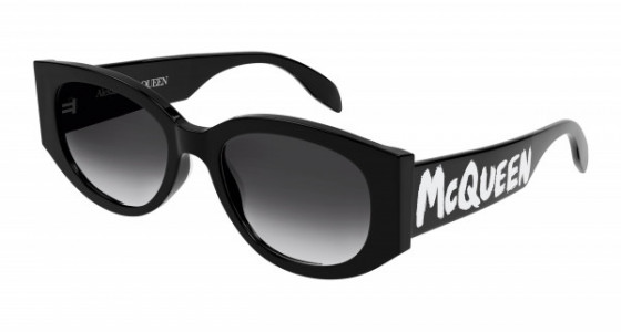 Alexander McQueen AM0330S Sunglasses, 001 - BLACK with GREY lenses