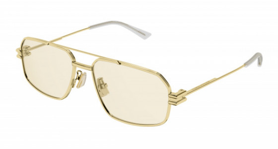 Bottega Veneta BV1128S Sunglasses, 006 - GOLD with YELLOW lenses