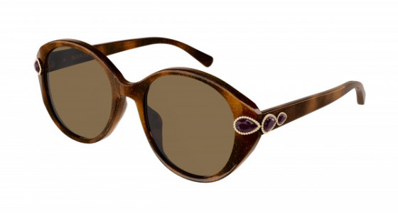 Boucheron BC0121S Sunglasses, 003 - HAVANA with BROWN lenses