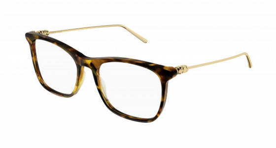 Boucheron BC0120O Eyeglasses, 002 - HAVANA with GOLD temples and TRANSPARENT lenses