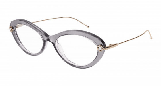 Pomellato PM0099O Eyeglasses, 001 - GREY with GOLD temples and TRANSPARENT lenses