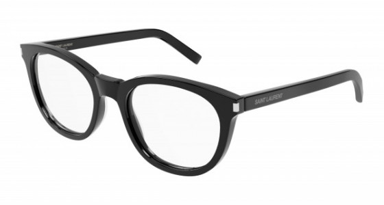 Saint Laurent SL 471 Eyeglasses, 001 - BLACK with TRANSPARENT lenses