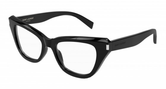 Saint Laurent SL 472 Eyeglasses, 001 - BLACK with TRANSPARENT lenses