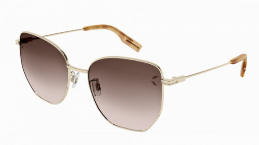 McQ MQ0332S Sunglasses, 002 - GOLD with BROWN lenses