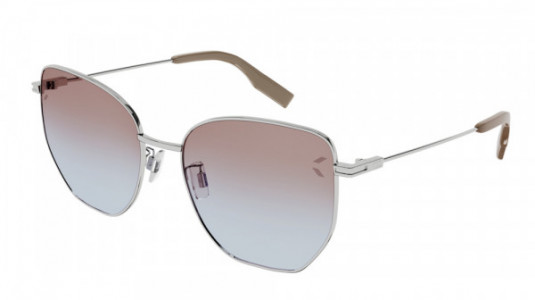 McQ MQ0332S Sunglasses, 003 - SILVER with BROWN lenses