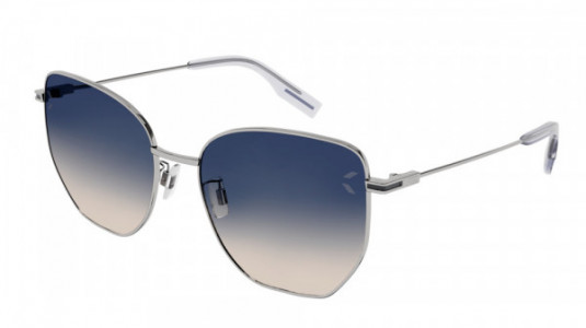 McQ MQ0332S Sunglasses, 004 - RUTHENIUM with BLUE lenses