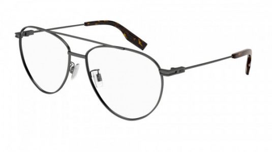 McQ MQ0334O Eyeglasses, 001 - GUNMETAL with TRANSPARENT lenses