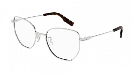 McQ MQ0335O Eyeglasses, 001 - SILVER with TRANSPARENT lenses