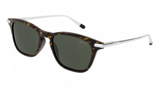 Brioni BR0092S Sunglasses, 003 - HAVANA with SILVER temples and GREEN lenses