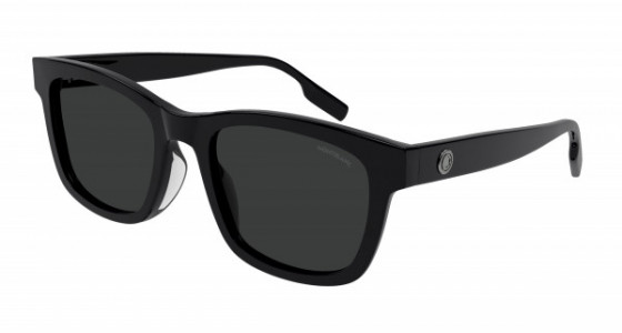 Montblanc MB0177SK Sunglasses, 005 - BLACK with GREY polarized lenses
