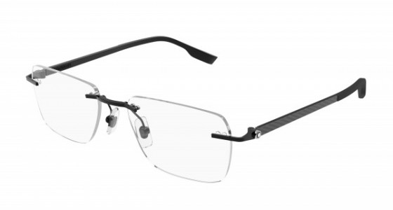 Montblanc MB0185O Eyeglasses, 001 - BLACK with TRANSPARENT lenses