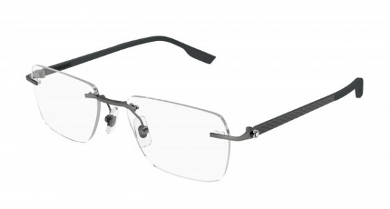 Montblanc MB0185O Eyeglasses, 003 - GUNMETAL with GREY temples and TRANSPARENT lenses