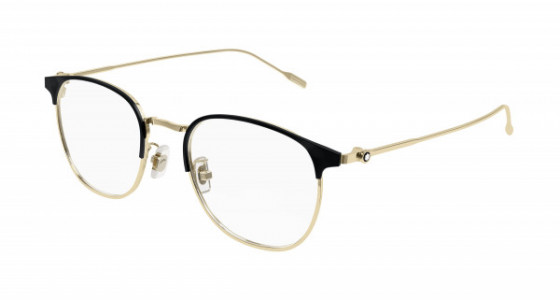 Montblanc MB0191O Eyeglasses, 004 - GOLD with TRANSPARENT lenses