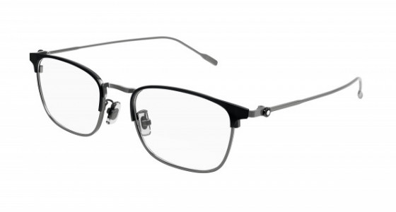Montblanc MB0192O Eyeglasses, 003 - GUNMETAL with TRANSPARENT lenses