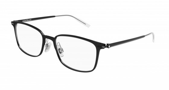 Montblanc MB0196OK Eyeglasses, 001 - BLACK with TRANSPARENT lenses