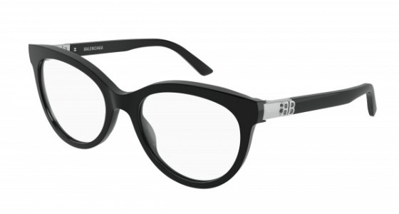 Balenciaga BB0185O Eyeglasses, 001 - BLACK with TRANSPARENT lenses