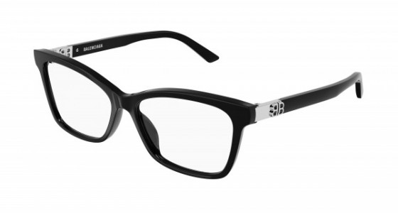 Balenciaga BB0186O Eyeglasses, 001 - BLACK with TRANSPARENT lenses