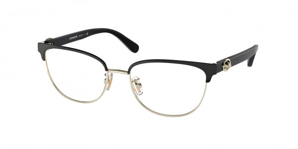 Coach HC5130 Eyeglasses, 9346 BLACK/SHINY LIGHT GOLD (BLACK)