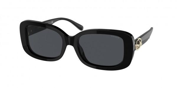 Coach HC8330 C6186 Sunglasses, 500287 C6186 BLACK DARK GREY SOLID (BLACK)