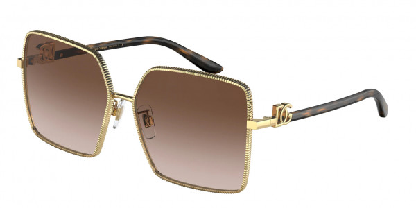 Dolce & Gabbana DG2279 Sunglasses, 02/13 GOLD GRADIENT BROWN (GOLD)