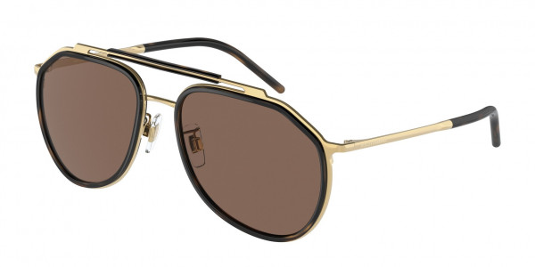 Dolce & Gabbana DG2277 Sunglasses, 02/73 GOLD/HAVANA DARK BROWN (GOLD)