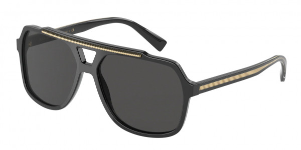Dolce & Gabbana DG4388F Sunglasses, 501/87 BLACK DARK GREY (BLACK)