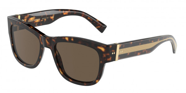 Dolce & Gabbana DG4390F Sunglasses, 502/73 HAVANA DARK BROWN (TORTOISE)