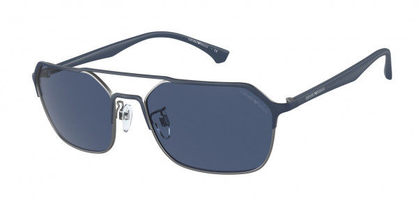 Emporio Armani EA2119 Sunglasses, 325080 MATTE BLUE/GUNMETAL DARK BLUE (BLUE)