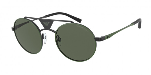 Emporio Armani EA2120 Sunglasses, 312071 MATTE BLACK/GREEN DARK GREEN (BLACK)