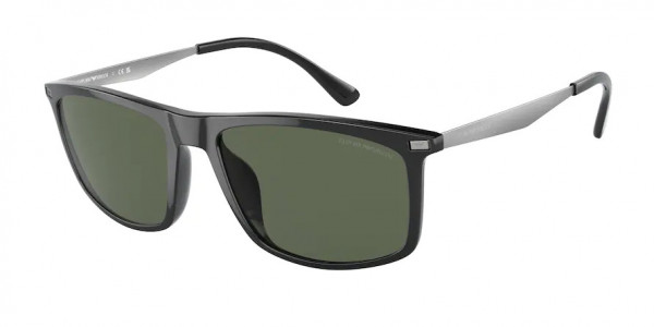 Emporio Armani EA4171U Sunglasses, 501771 SHINY BLACK DARK GREEN (BLACK)