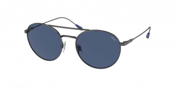 Polo PH3136 Sunglasses, 915780 SHINY DARK GUNMETAL DARK BLUE (GREY)
