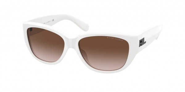Ralph Lauren RL8193 Sunglasses, 554413 SHINY WHITE GRADIENT BROWN (WHITE)