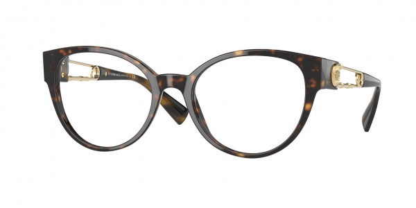 Versace VE3307 Eyeglasses, 108 HAVANA (TORTOISE)