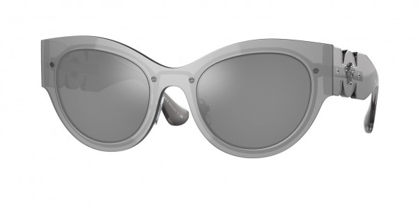 Versace VE2234 Sunglasses, 10016G TRANSPARENT GREY MIRROR SILVER (GREY)