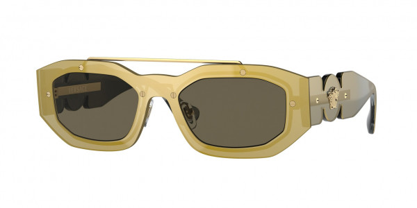 Versace VE2235 Sunglasses, 1002/3 TRANSPARENT BROWN MIRROR GOLD (BROWN)