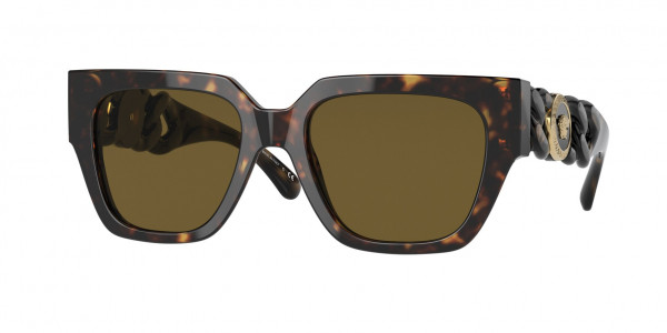 Versace VE4409F Sunglasses, 108/73 HAVANA DARK BROWN (TORTOISE)