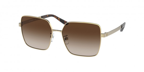 Tory Burch TY6087 Sunglasses, 327913 SHINY GOLD BROWN GRADIENT (GOLD)