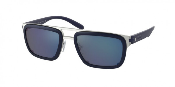 Bvlgari BV5057 Sunglasses, 018/W6 ALUMINIUM/MATTE BLUE DARK GREY (SILVER)
