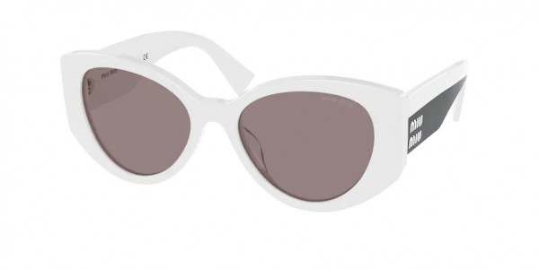 Miu Miu MU 03WS Sunglasses, 05X05P WHITE OPAL PURPLE BROWN (WHITE)