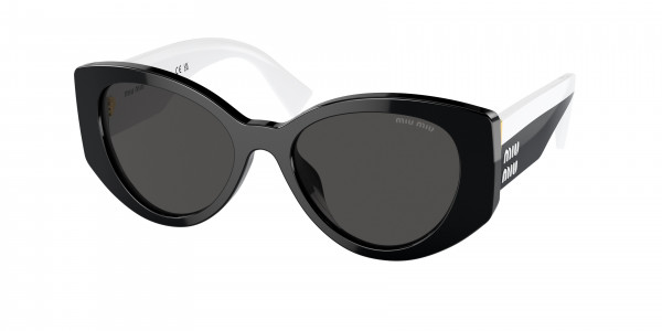 Miu Miu MU 03WS Sunglasses, 1AB5S0 BLACK DARK GREY (BLACK)