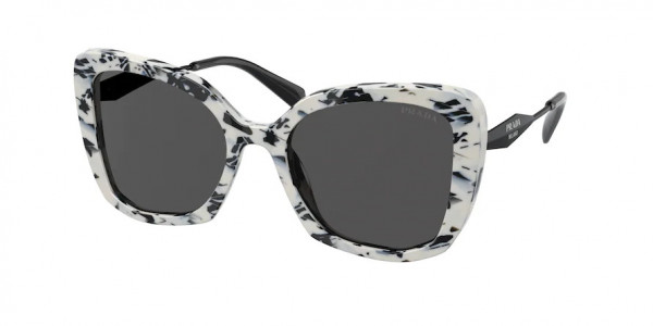 Prada PR 03YS Sunglasses, 02Y5S0 ABSTRACT TALC DARK GREY (WHITE)