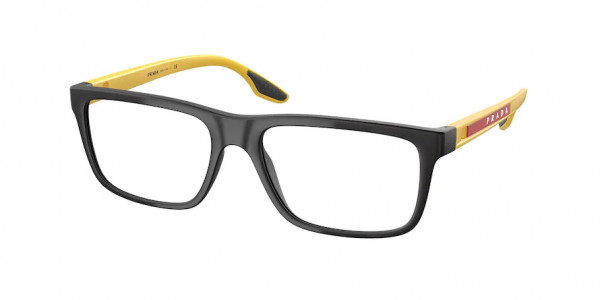 Prada Linea Rossa PS 02OV Eyeglasses, 08W1O1 BLACK RUBBER (BLACK)