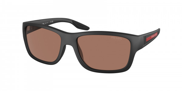 Prada Linea Rossa PS 01WS Sunglasses, 1BO50A MATTE BLACK BROWN TUNING (BLACK)