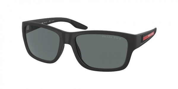 Prada Linea Rossa PS 01WS Sunglasses, DG002G BLACK RUBBER POLAR DARK GREY (BLACK)