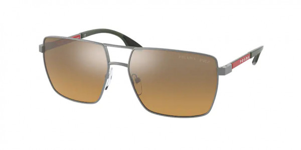 Prada Linea Rossa PS 50WS Sunglasses, DG109O GUNMETAL RUBBER POLAR BROWN MI (GREY)