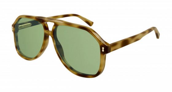 Gucci GG1042S Sunglasses, 004 - HAVANA with GREEN lenses