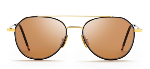 Thom Browne TB-105 Sunglasses, NAVY/YELLOW GOLD