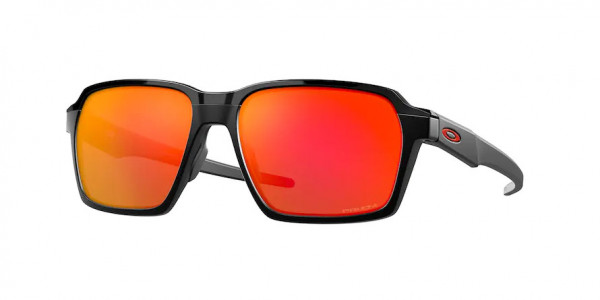 Oakley OO4143 PARLAY Sunglasses, 414303 PARLAY MATTE BLACK PRIZM RUBY (BLACK)