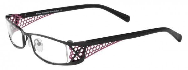 Takumi T9741 Eyeglasses, BLACK/BLACK AND FUSCHIA