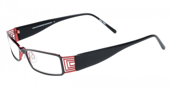 EasyClip Q4085 Eyeglasses, MATT BLACK/CRANBERRY AND BLACK